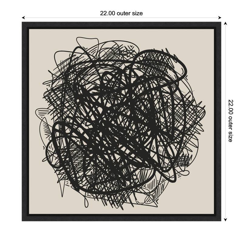 Kate and Laurel Modern Abstract Linework Loofah by The Creative Bunch Studio Framed Canvas Wall Art Print