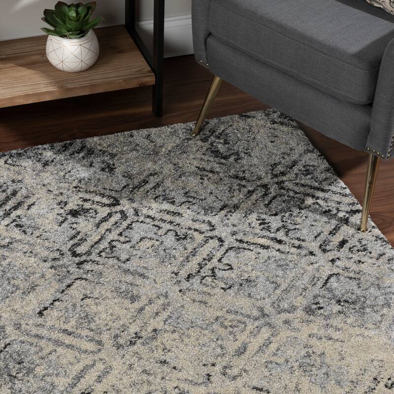 Addison Plano Moroccan Boho GREY Area Rug