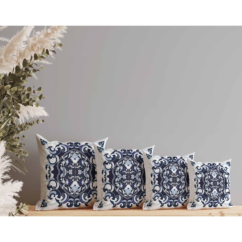 Soft Square Escape Faux Suede Reversible Throw Pillow Blue and Mint