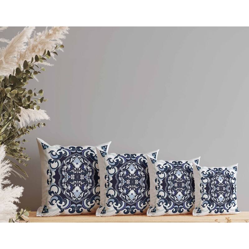 Soft Square Escape Indoor/Outdoor Reversible Throw Pillow Blue and Mint