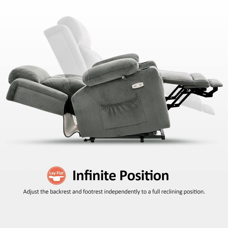 MCombo Lay Flat Lift Recliner with Power Headrest for Small Elderly People, Infinite Position Lift Chair, Fabric 7660
