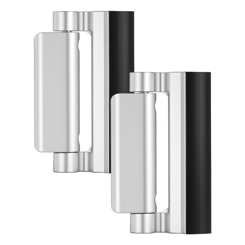 2 Pack Silver Door Reinforcement Lock Aluminum Alloy Security Latch with Rubber Bumper