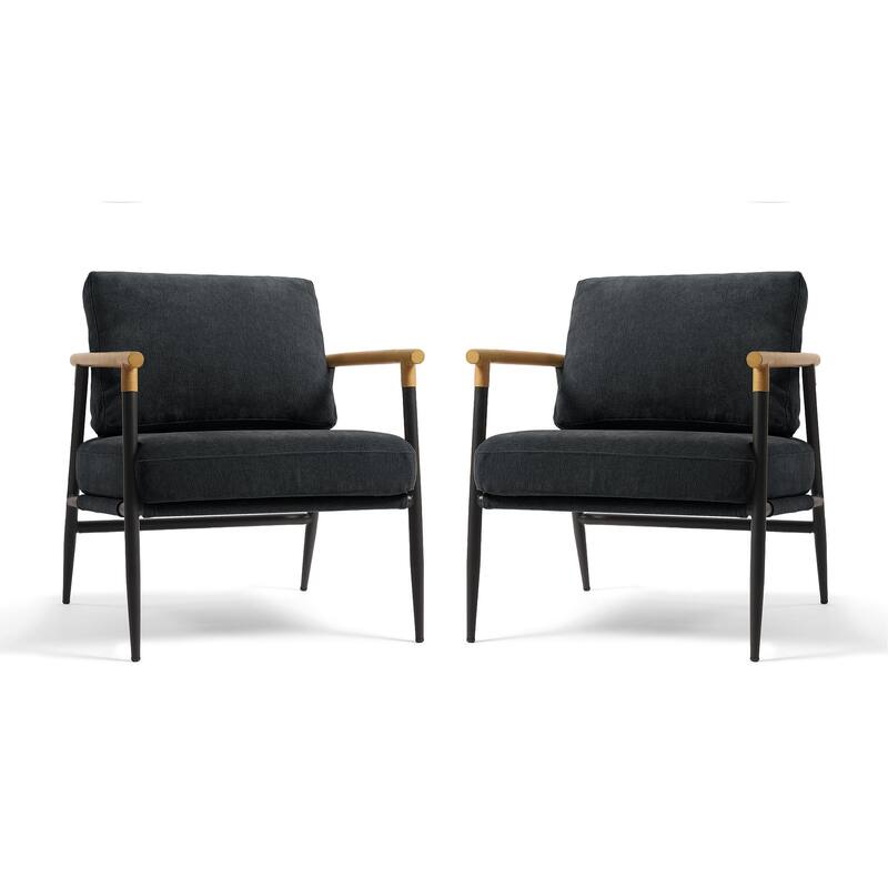 27" W Modern Upholstered Metal Frame Accent Chair