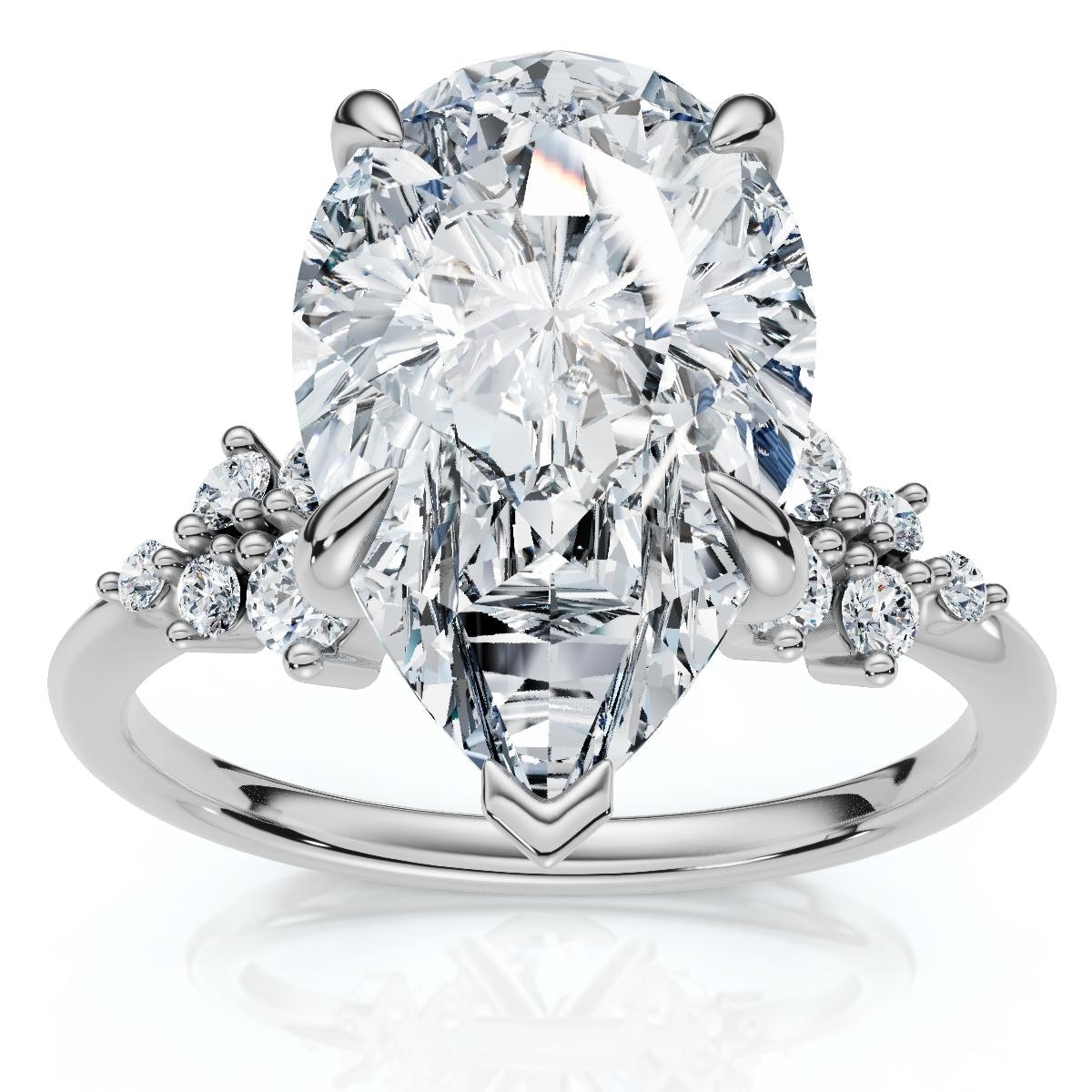 Bliss Diamond Certified 3 1/3Ct Pear Diamond Engagement Ring Gold or Platinum Lab Grown