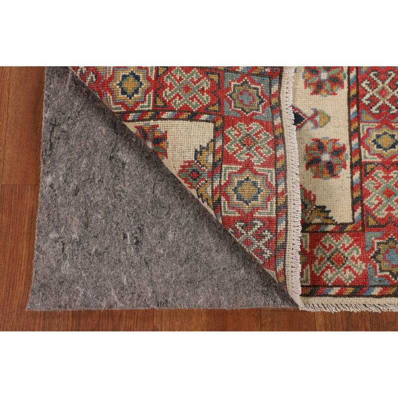 Geometric Kazak Runner Rug Hand-Knotted Wool Carpet - 2'1" x 5'10"