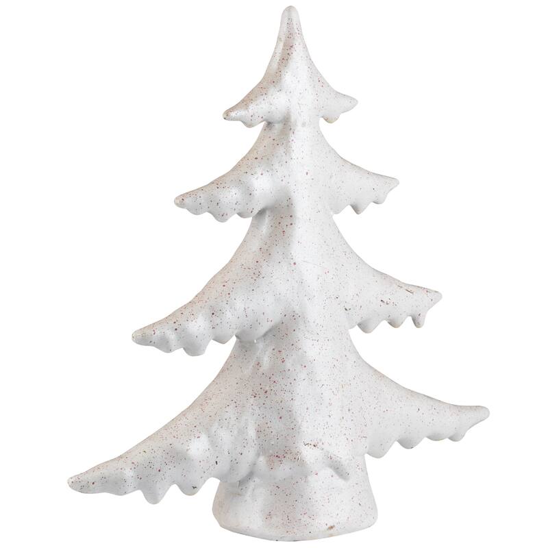 Shiny Speckled Christmas Tree Tabletop Decoration - 10" - White