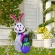 preview thumbnail 7 of 7, Fraser Hill Farm 4-Ft. Tall Bunny Rabbit with Easter Basket, Outdoor/Indoor Blow Up Spring Inflatable with Lights - 4 ft.