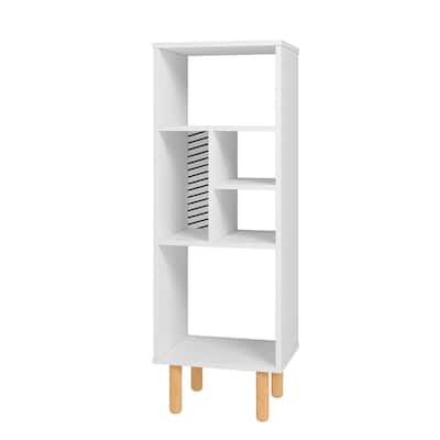 Essex 42.51 Bookcase with 5 Shelves in White and Zebra