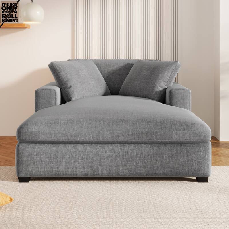 53.5" Oversized Chaise Lounge Lounge Chair, Living Room Upholstered Single Sofa Chair Sleepers Couch Bed