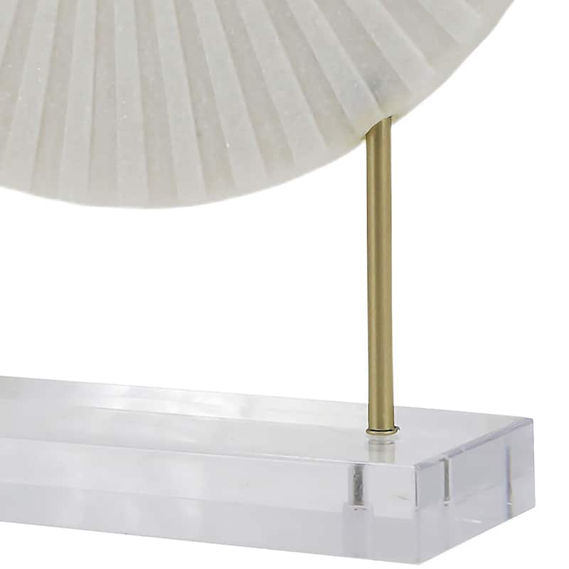 Sagebrook Home's Stunning 18" Gabella Statuary Chic White Resin, Acrylic Accent, Iron Base Decorative Object - 14" x 4" x 18"