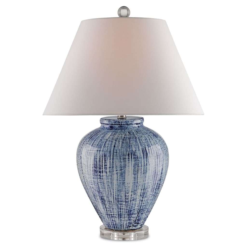 Currey & Company Malaprop Blue Table Lamp - 27.5"h x 19"dia