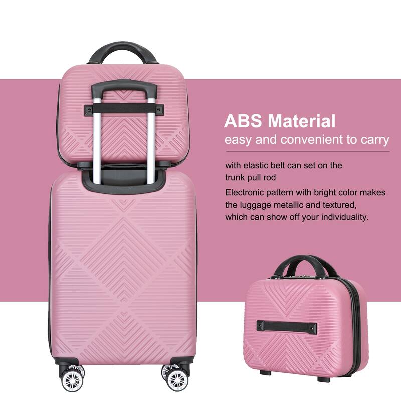 20/14" Spinner Wheels Luggage Sets 2 Piece Lightweight Suitcase Sets, Carry On Trunks Sets