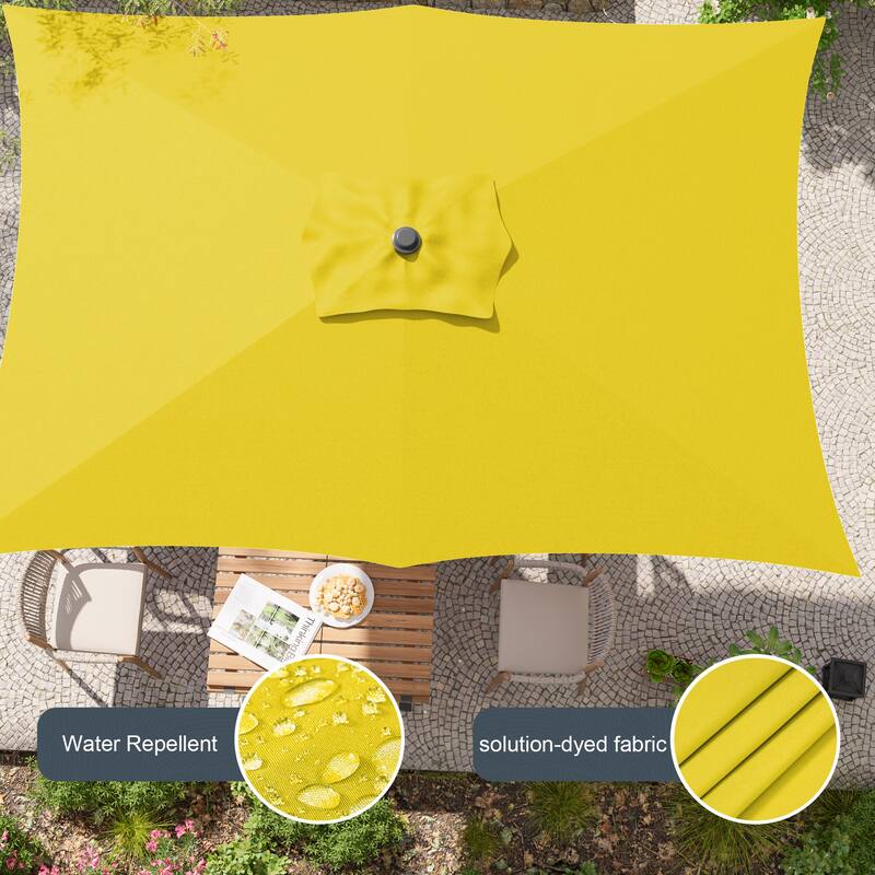 LIVOOSUN 6x9Ft Patio Market Umbrella Weather-Resistant Table Umbrella