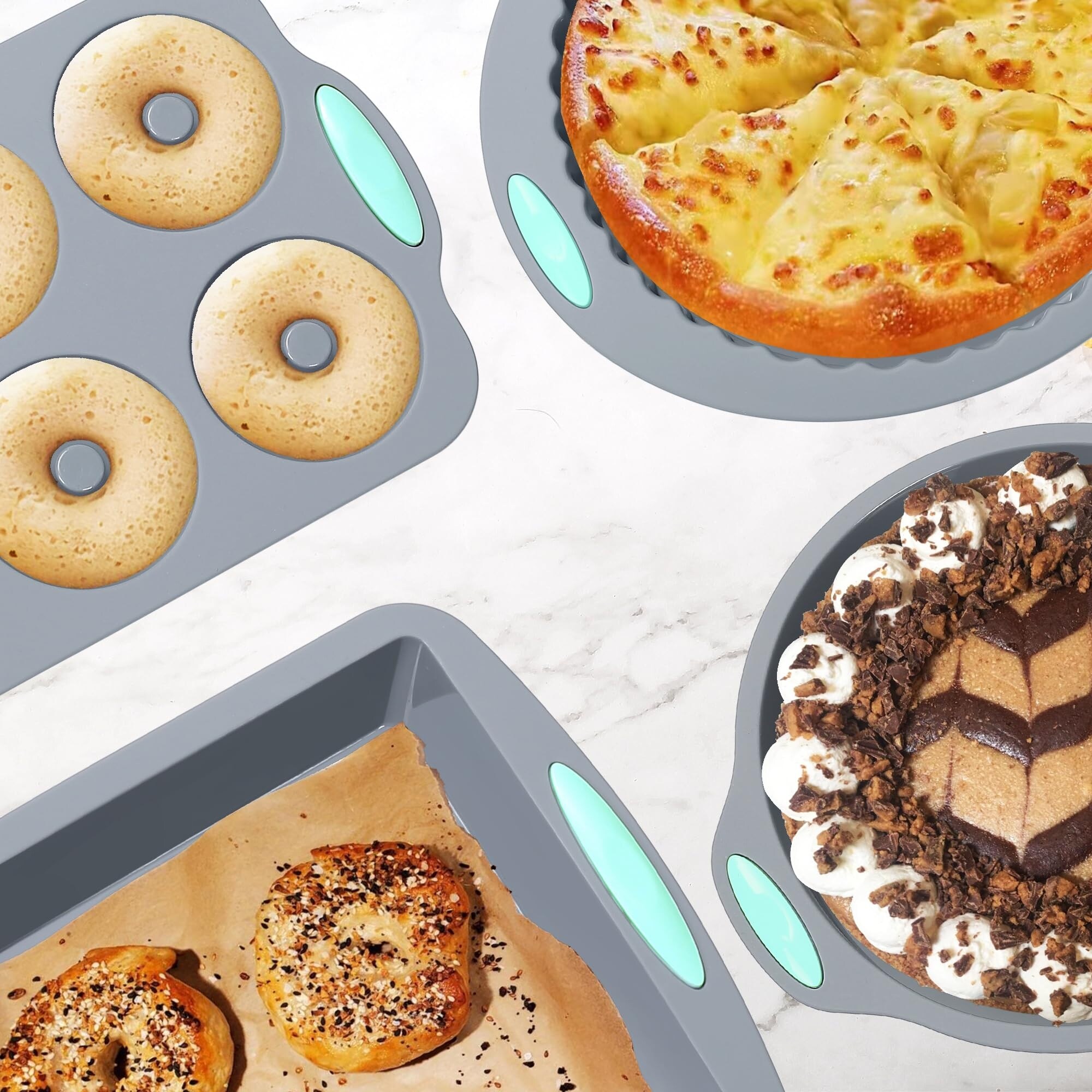 51 Piece Silicone Bakeware Set, Non-Stick Kitchen Oven Baking Pans