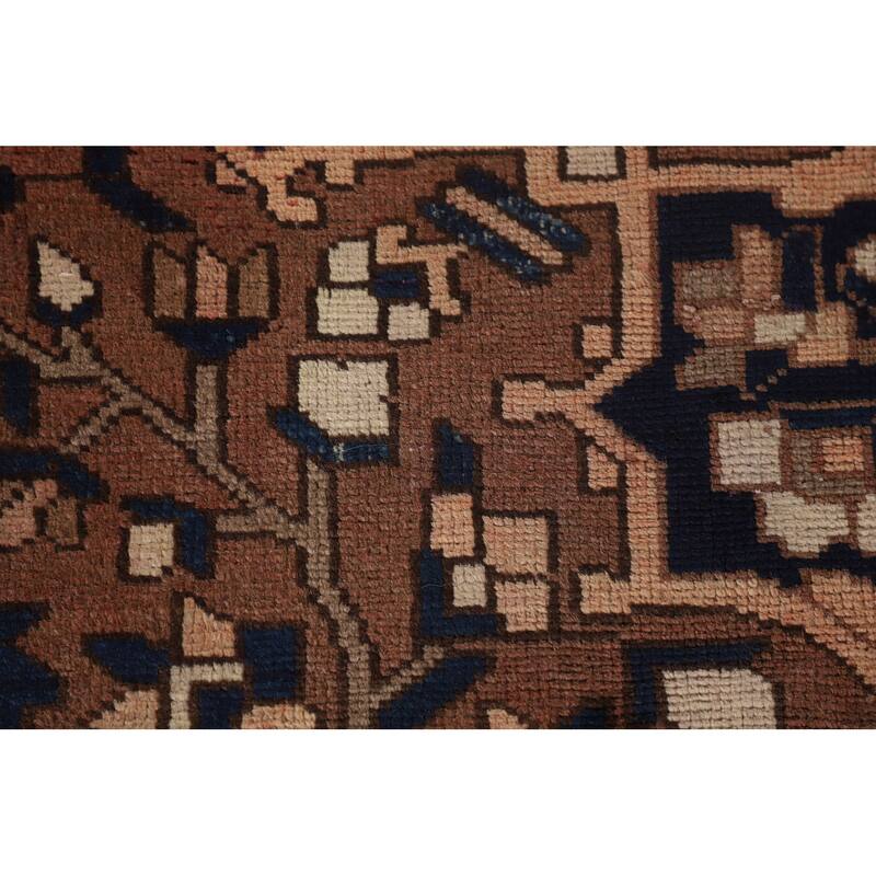 Brown Bakhtiari Persian Vintage Area Rug Hand-Knotted Wool Carpet - 6'6"x 10'1"