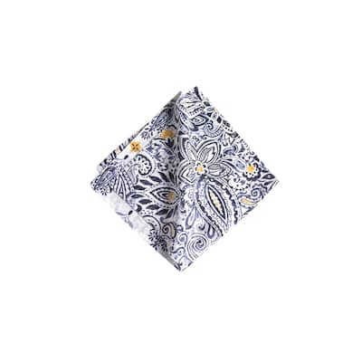 20" x 20" Serena Napkin Set of 6 Blue and Yellow Floral Pattern Cotton Machine Washable - 20" x 20"