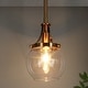 preview thumbnail 14 of 17, Beta Modern Gold 1-Light Mini Globe Glass Pendant Light for Kitchen Island - D 4.9" x H 7.6"