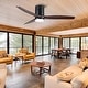 preview thumbnail 12 of 157, YUHAO SylvanAir Modern 52 in. Flush Mount Outdoor/Indoor Ceiling Fan with 3 Solid Wood Blades and DC Reversible Motor