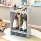 preview thumbnail 6 of 8, Kids Costume Organizer, Costume Rack, Kids Armoire, Open Hanging Armoire Closet With Mirror