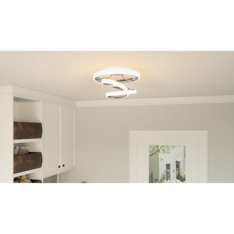 Aviva Integrated LED Polished Chrome Semi-Flush Mount - Polished Chrome
