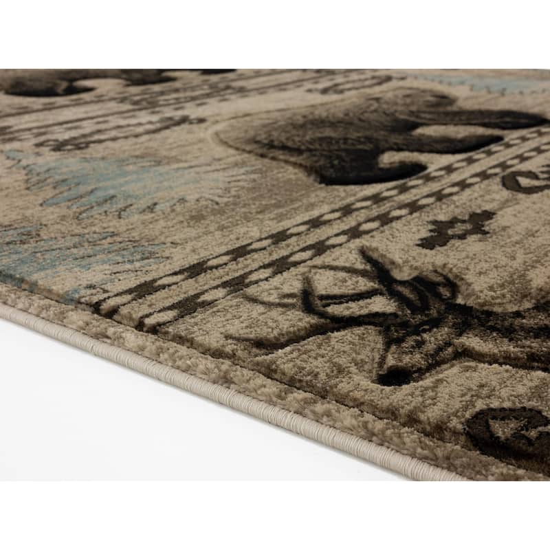 Wild Life Collection Beige/Cream Area Rug