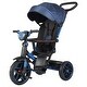 preview thumbnail 8 of 12, Baby Tricycle,6 in 1 Trike with Retractable Canopy,Adjustable Push Handle,Rotatable Seat ,Detachable Guardrail,Rear Basket Blue