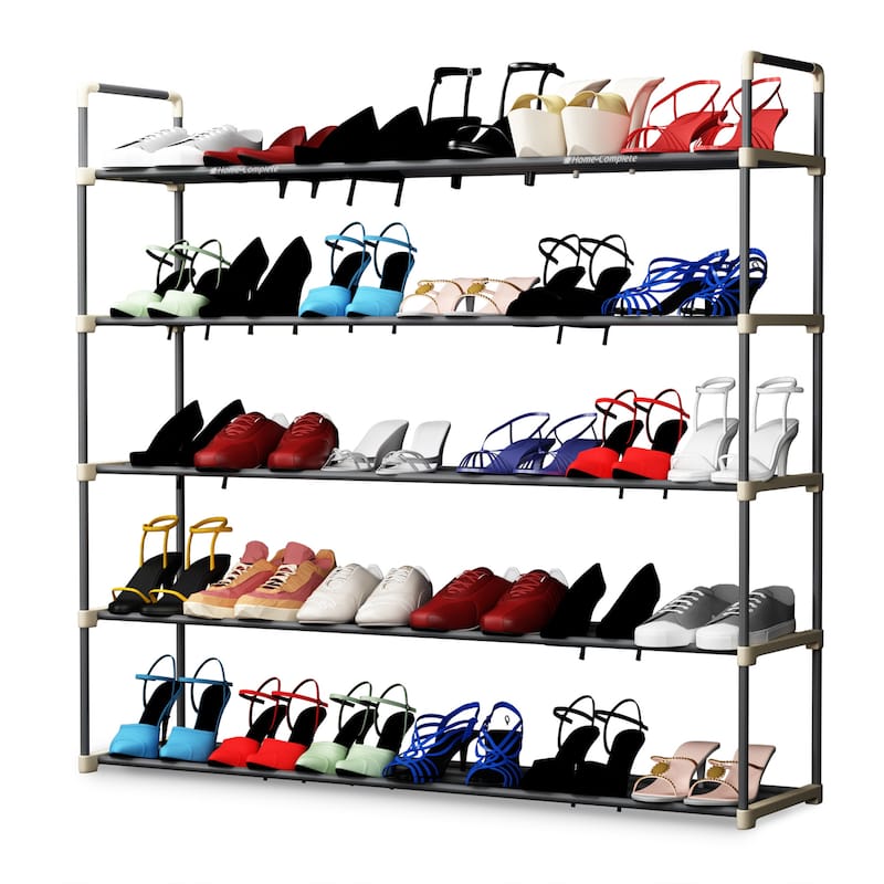 Shoe Rack - 5-Tier Shoe Organizer by Home-Complete (Gray)