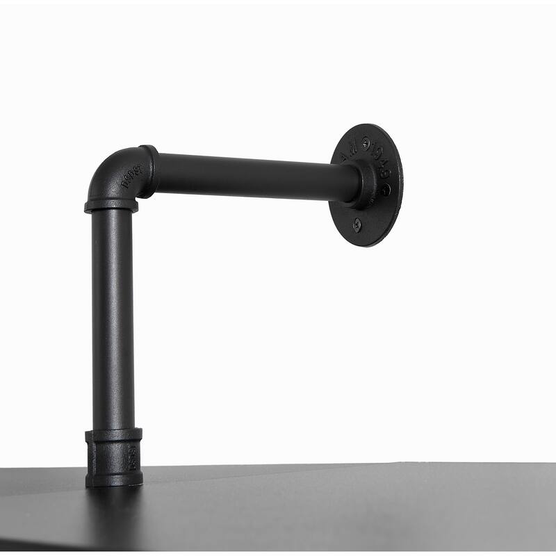 Industrial Pipe Clothing Rack with LED Lights