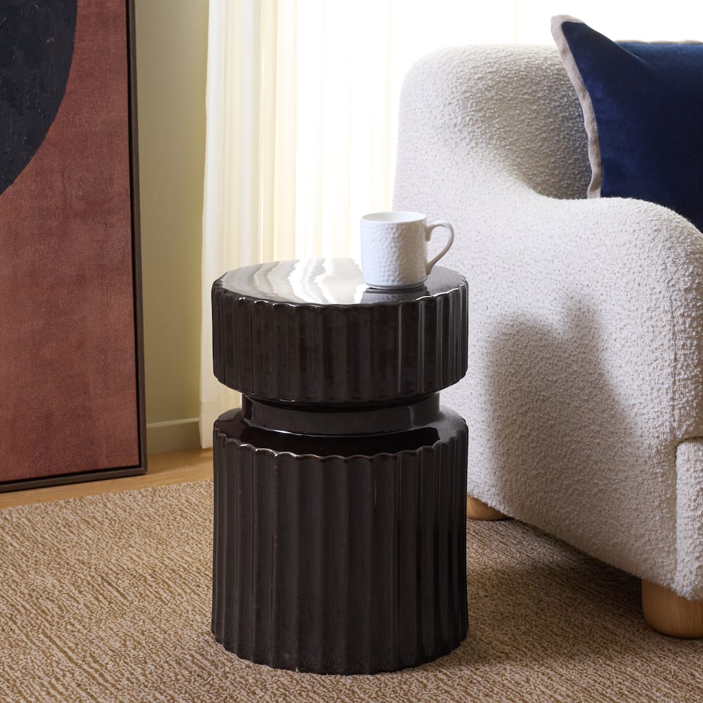 SAFAVIEH Home Rivy, 18-inch, Ceramic Garden Stool - 13"W x 13"D x 18"H