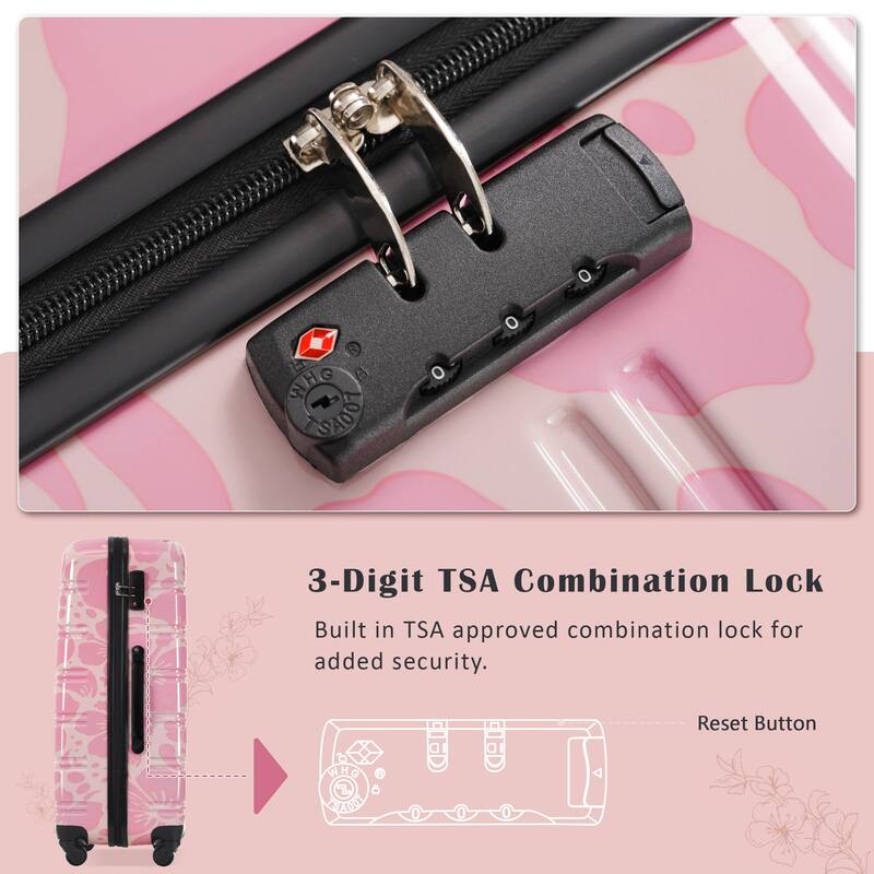 3-Piece, Modern Luggage Sets, Lightweight Luggage with Silicone Handles and Combination Lock, for Boarding Travel