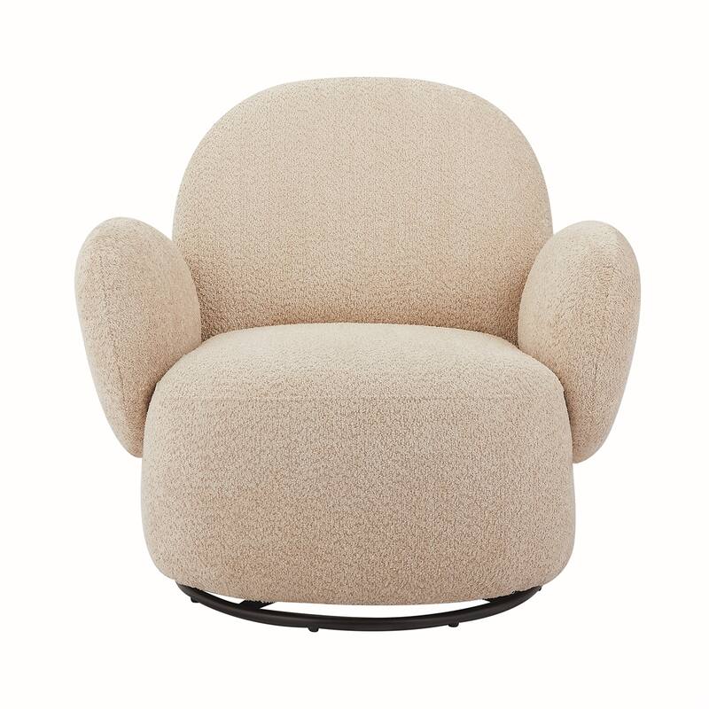 Fabric Swivel Accent Chair With Metal Legs
