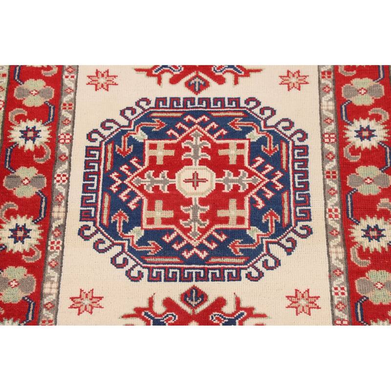 Kazak Oriental Accent Rug Handmade Wool Carpet - 3'0" x 4'0"