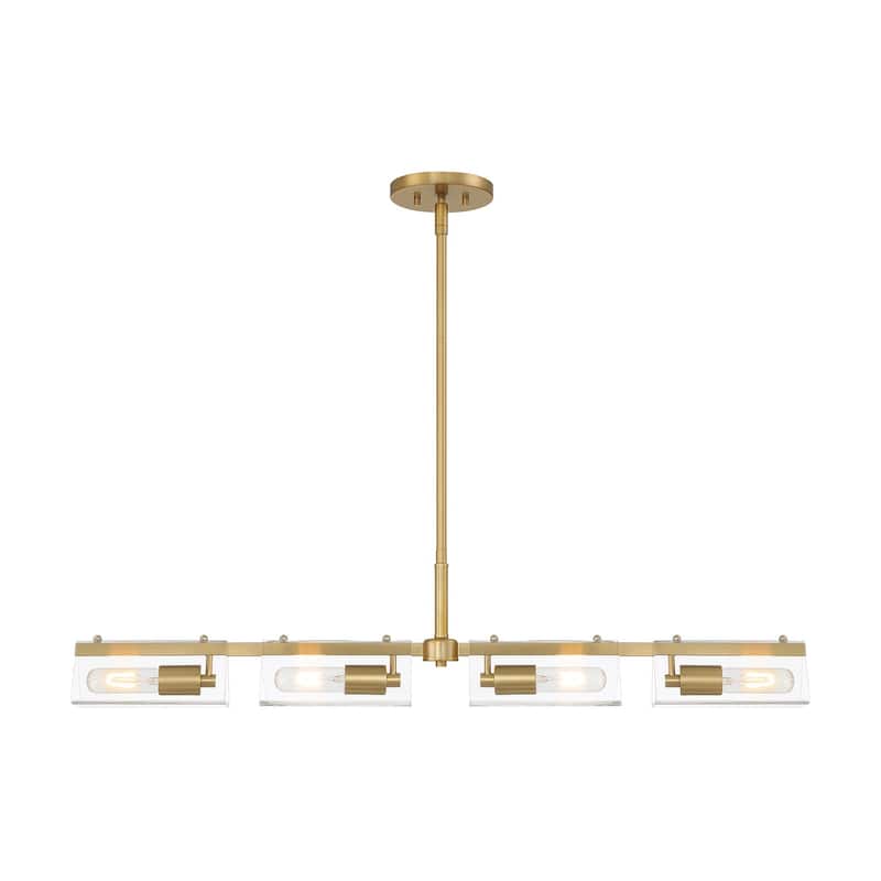 Latitude 40.25 in. 4-Light Brushed Gold Modern Island Pendant Light