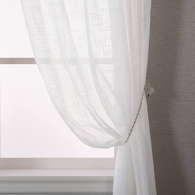 DriftAway Twist Tab Linen Textured Sheer Window Curtains