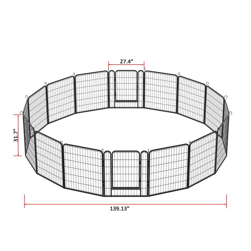 Heavy Duty Metal Playpen Dog House Dog Crate with Door Dog Fence Pet Exercise Pen Dog Crate for Outdoor