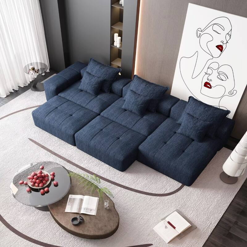 Oversized Modular Sectional Sofa,Sparkling Chenille Fabric,DIY Sofa