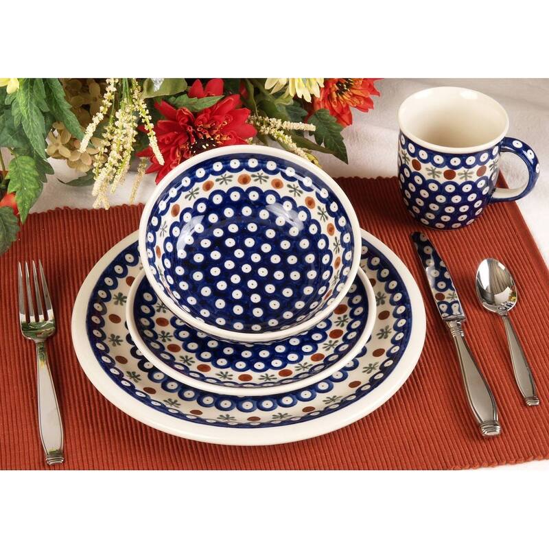 Blue Rose Polish Pottery Zaklady Dessert Plate