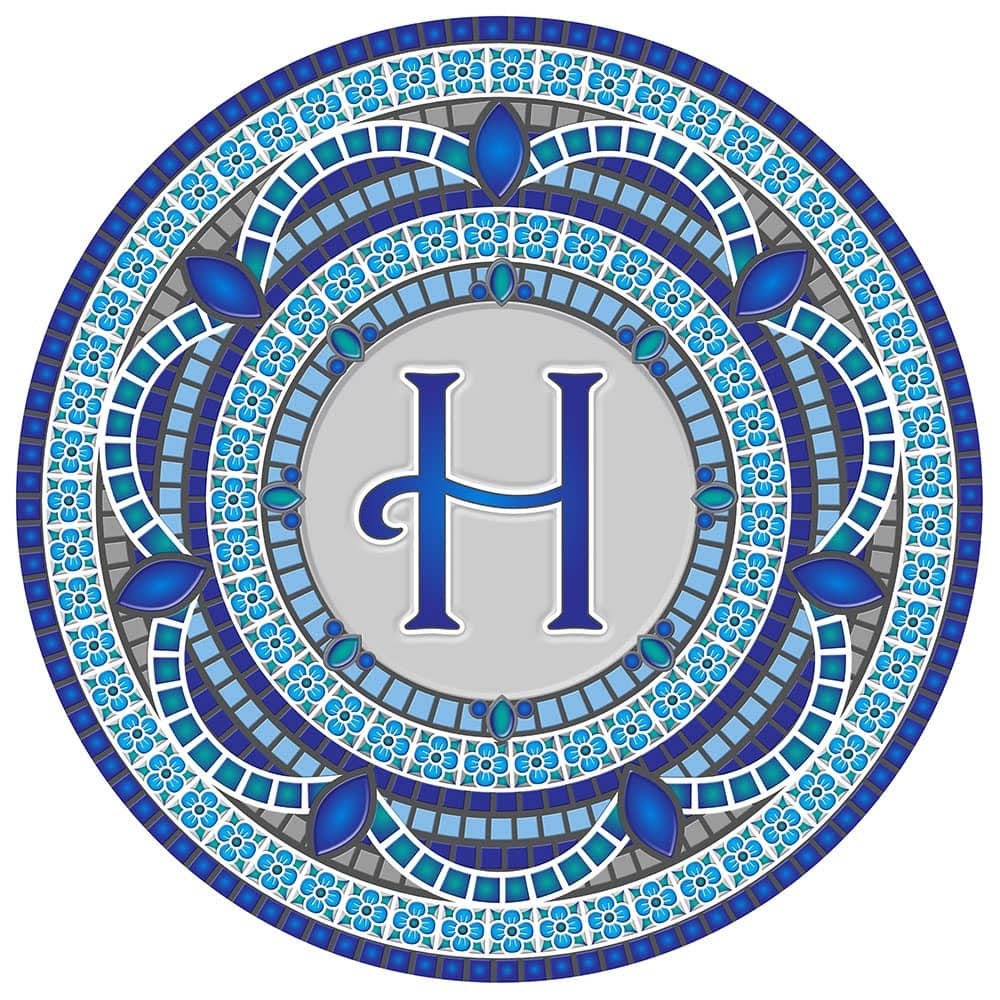 Custom Monogram Decorative Poolmat #1 - Mosaic Pool Art