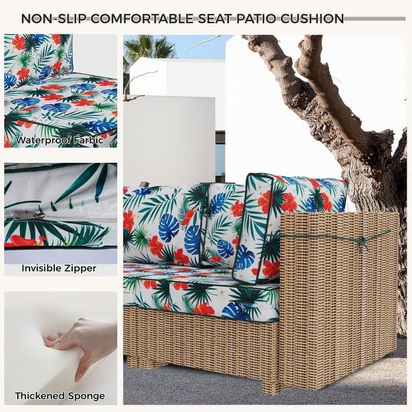 14 Piece Outdoor Furniture Replacement Cushions,Patio Seat Cushions