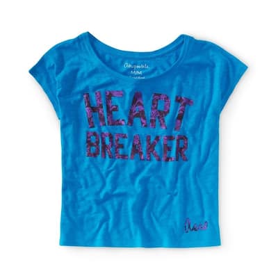 Aeropostale Womens Foil Hearbreaker Graphic T-Shirt