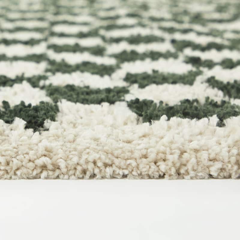 Covey Plush Checkered Thick Shag Area Rug