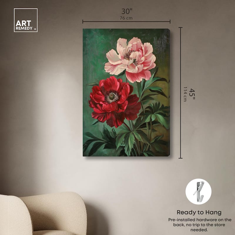 Symphony of Peonies Canvas by Art Remedy, Gallery Wrapped