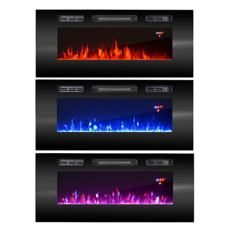Komi 03 Electric Fireplace Modern Wall Unit Entertainment Center