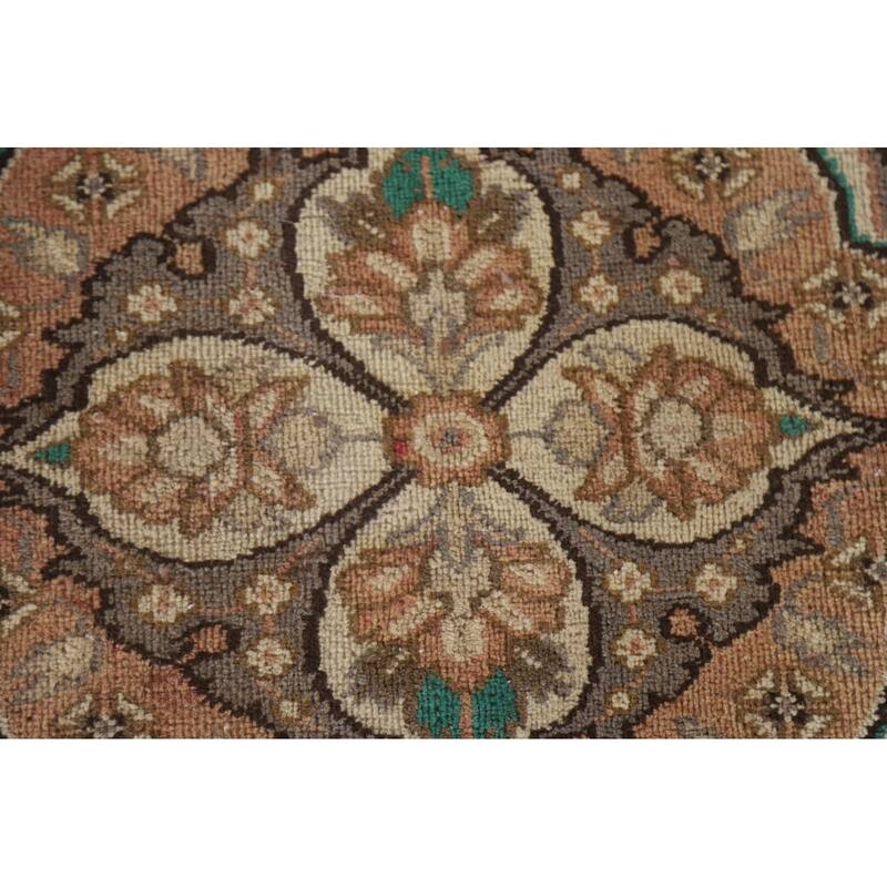 Hand Knotted Oriental 100% Wool Carpet Traditional Floral Brown Kashmar Area Rug - 12' 0'' X 9' 5''