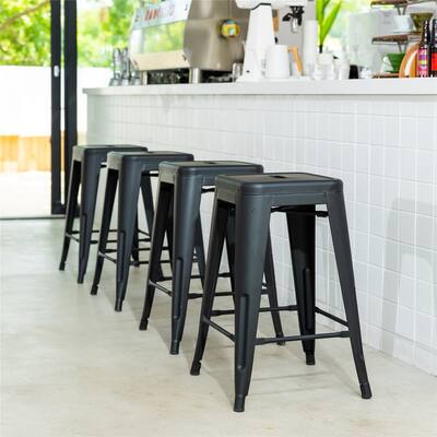 Homylin 24 Inch Backless Metal Counter Stools