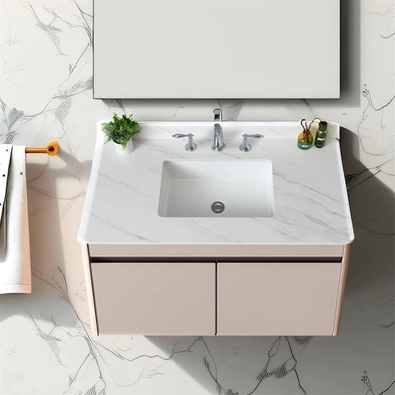 43" Marble Vanity Top with 1 Pre-drilled Faucet Holes, Undermount Sink
