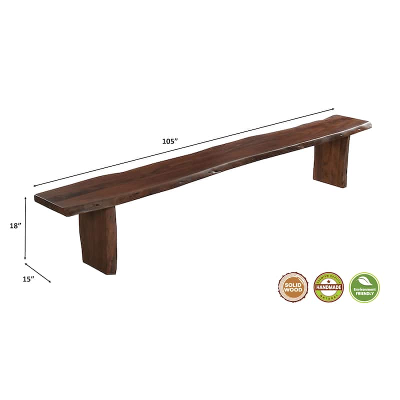 Cedar Live Edge Solid Wood Dining Bench