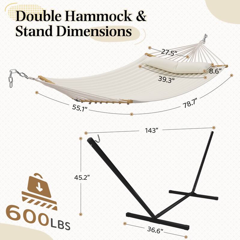 EROMMY Modern Portable Hammock, Hand-Woven Ropes, Anti-Tipping Design for Backyards, Beaches & Campsites