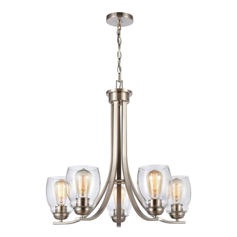 Calistoga 23-inch Wide 3-Light Chandelier in Brushed Nickel - Brushed Nickel - 25-inch