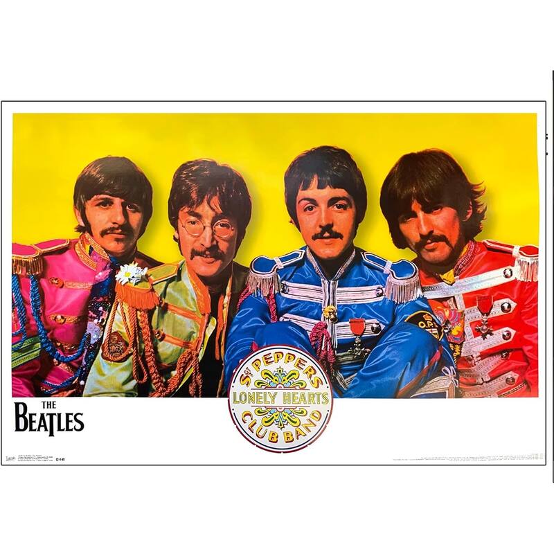 The Beatles Sgt. Peppers 1960s Art Poster - 36 x 24 Inch